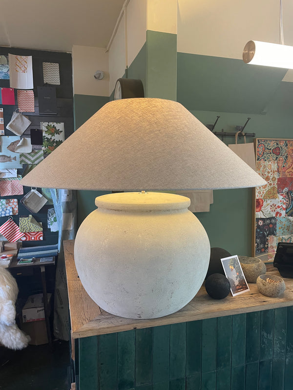 Round stone lamp - Natural/Natural
