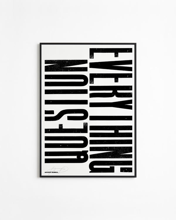 Question Everything (White) by Anthony Burrill