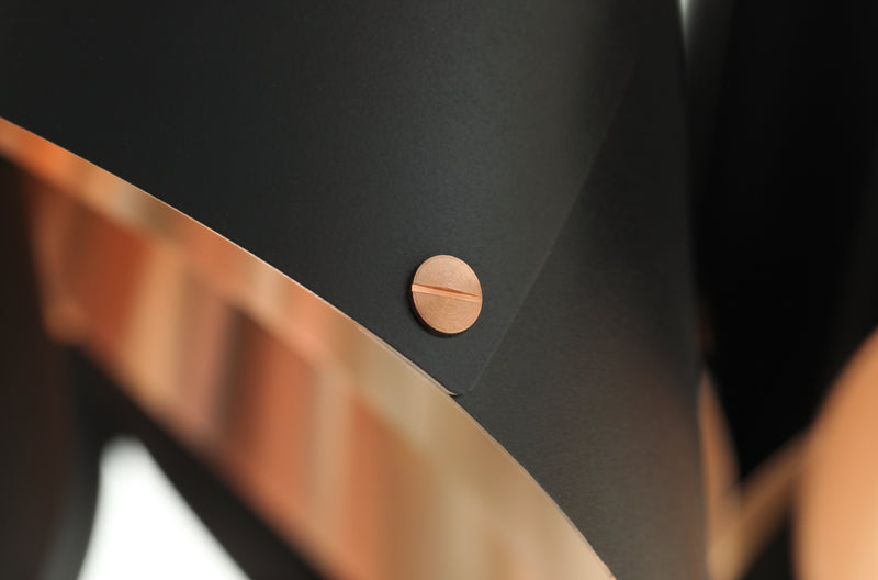 'ARC' PENDANT IN BRUSHED COPPER & MATTE BLACK