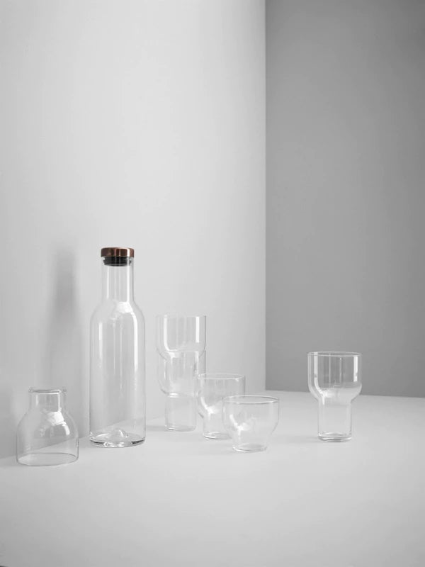 Bottle Carafe, 1 L, Clear/Steel - KAGU 