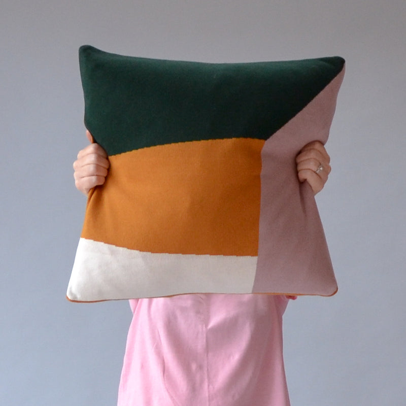 Land Cushion, Green & Pink - KAGU 
