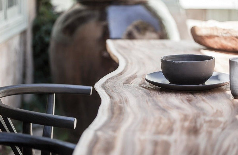 Black Teak & Rope Dining Chair