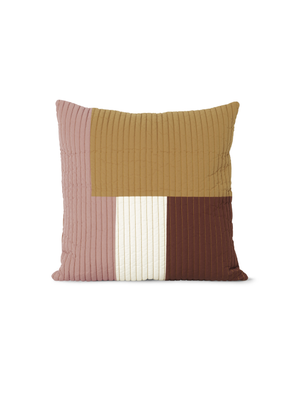 Shay Quilt Cushion 50x50 - Mustard, Cinnamon & Desert