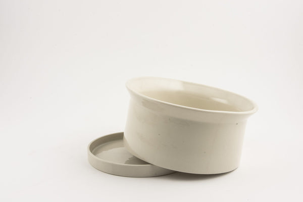 Wide Fine Ceramic Bowl with plate - Cream