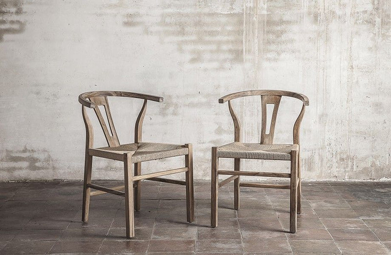 Natural Teak & Rope Dining Chair - Nature