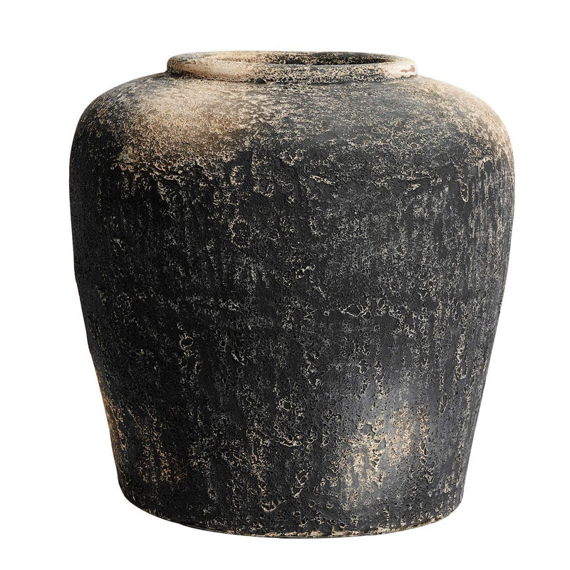 Vintage Black Rock Vase Jar Pot 45