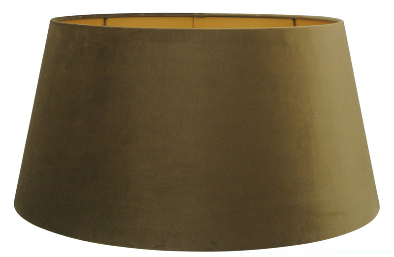 Large Handmade Velvet Lampshade with Gold Lining - Racing Green, Olive Green, or Dark Brown