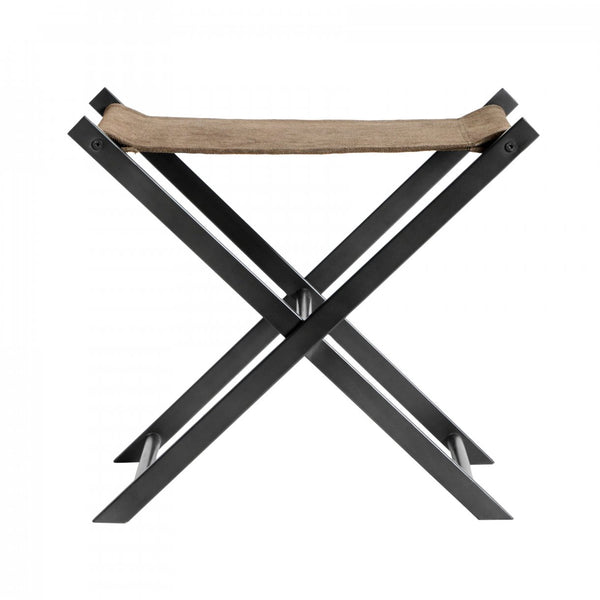 Bronx Stool in Iron & Suede
