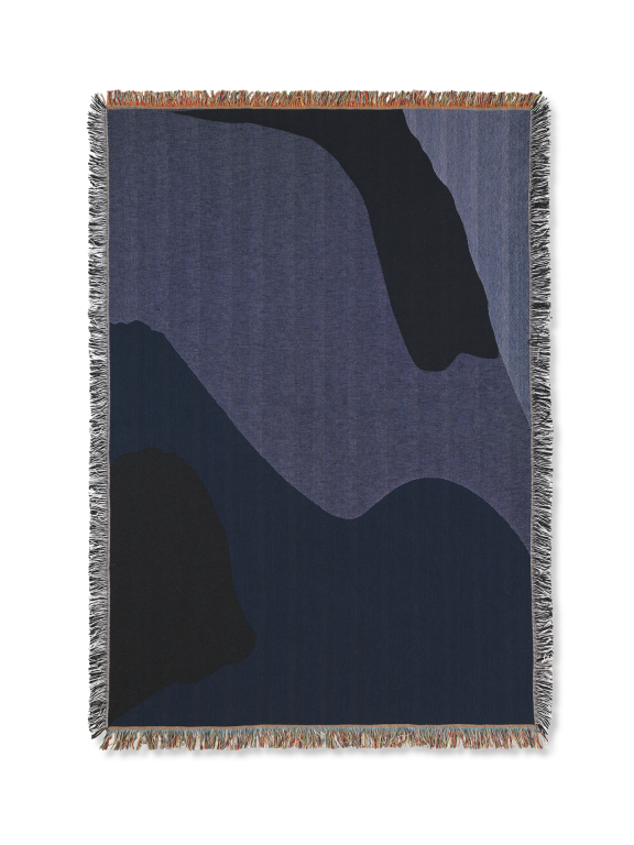 Vista Cotton Blanket - Dark Blue
