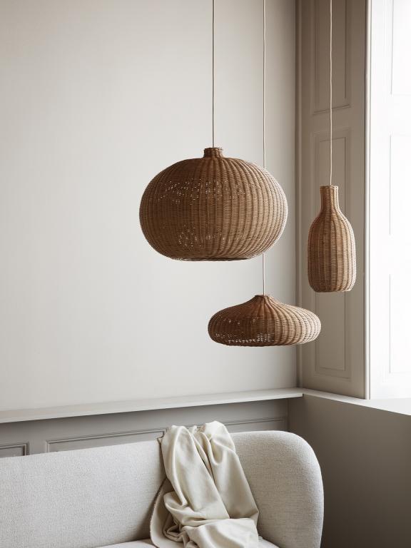 Natural Braided Rattan Lampshades - Low, Belly or Bottle