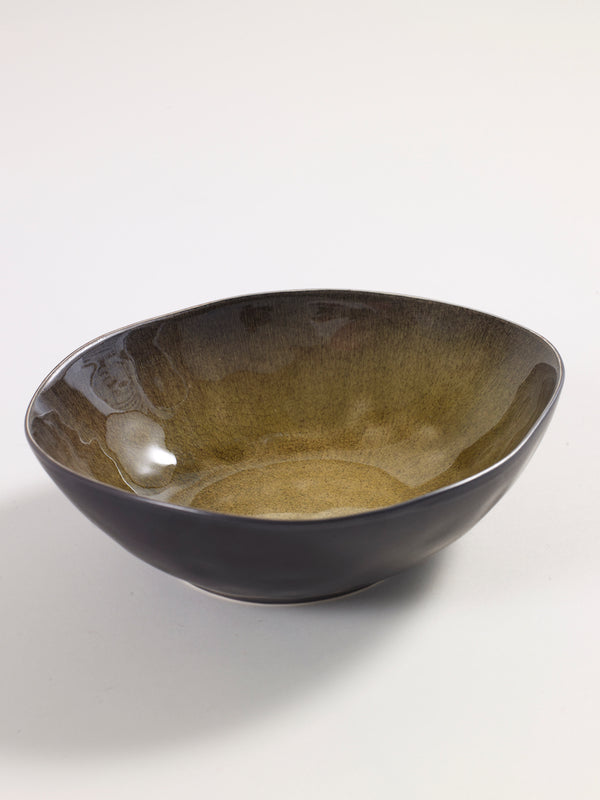 Green Crackle Earthenware Bowl - kagu 