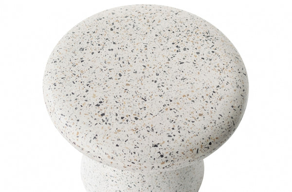 Mushroom Side Table in White Terrazzo