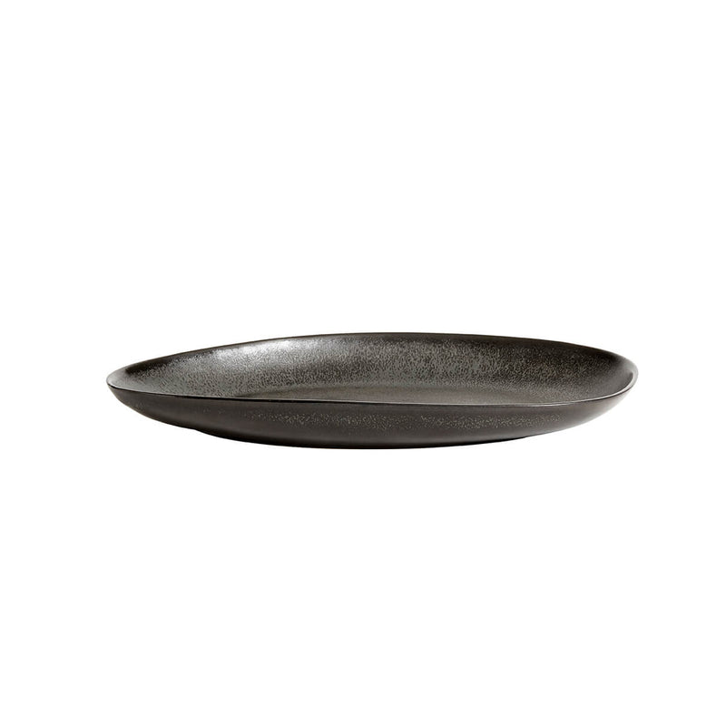 Mame Ceramic Long Tray - Oyster & Coffee