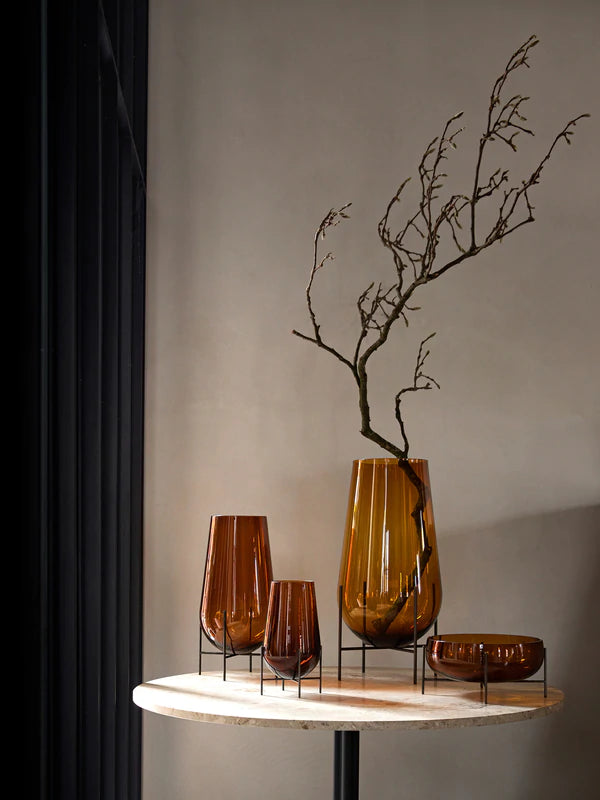 Echasse Vase Amber/Bronzed Brass - KAGU