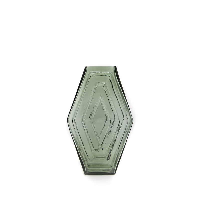 Vase, Infinite Hexagon, Smokey green