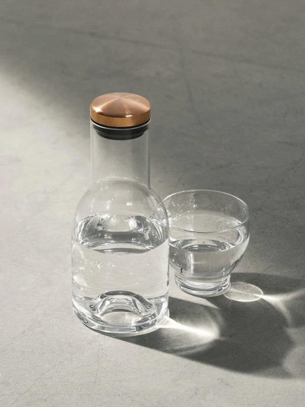 Water Bottle 0.5 L - Clear & Brass - kagu 