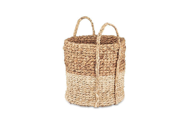 Handwoven Two Tone Natural Twist Basket - Small & Large - KAGU 
