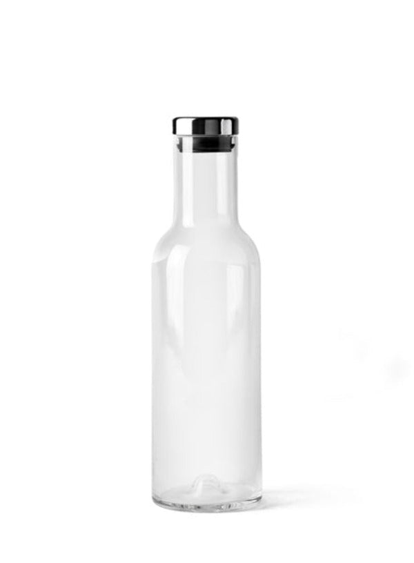 Bottle Carafe, 1 L, Clear/Steel - KAGU 