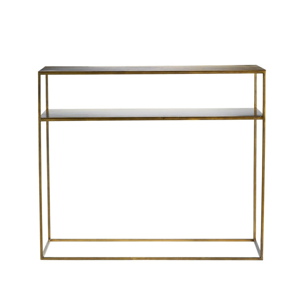 Metal Console Table in Honey Gold